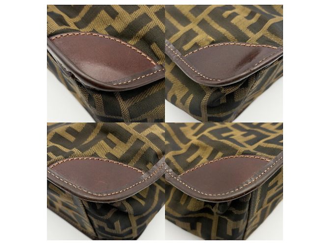 Fendi Zucchino Tote Bag Braun Schwarz Dunkelbraun - Ansicht 12