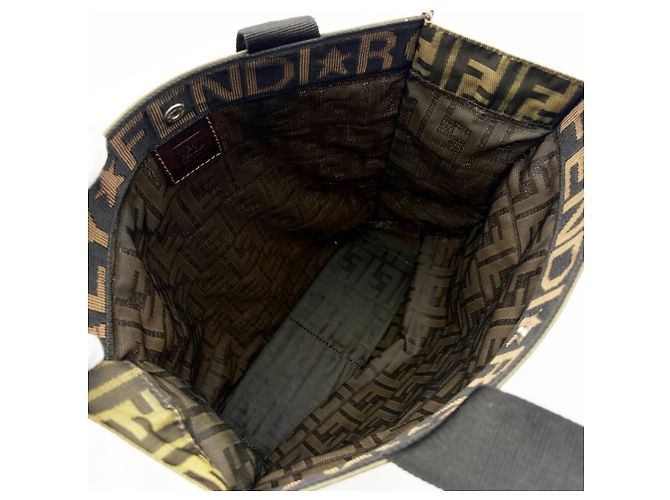 Fendi Zucchino Tote Bag Braun Schwarz Dunkelbraun - Ansicht 15