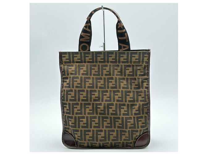 Fendi Zucchino Tote Bag Braun Schwarz Dunkelbraun - Ansicht 3