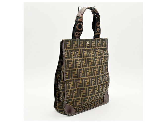 Fendi Zucchino Tote Bag Braun Schwarz Dunkelbraun - Ansicht 4