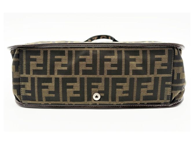 Fendi Zucchino Tote Bag Braun Schwarz Dunkelbraun - Ansicht 6