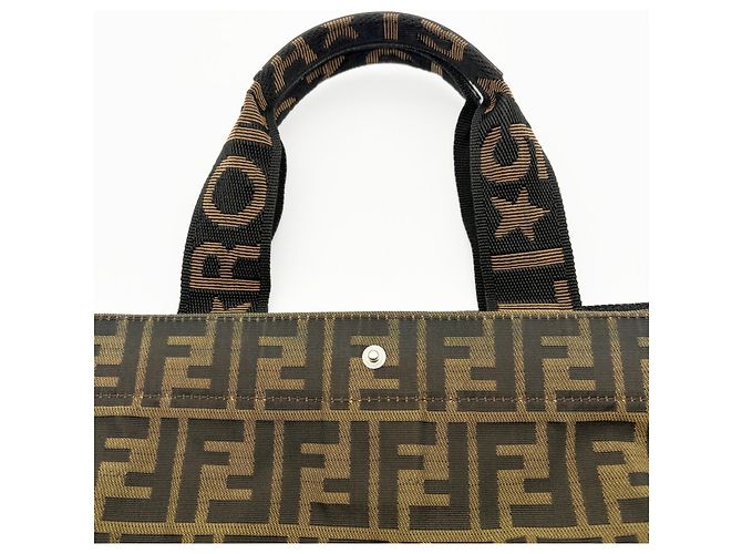 Fendi Zucchino Tote Bag Braun Schwarz Dunkelbraun - Ansicht 8