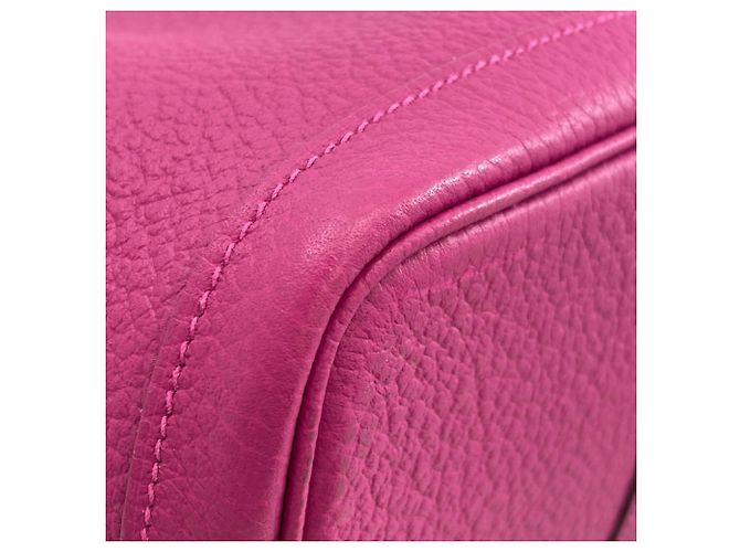 Borsa Hermès Garden Party PM in pelle Negonda Rosa Porpora - vista 16