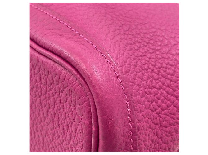 Borsa Hermès Garden Party PM in pelle Negonda Rosa Porpora - vista 17