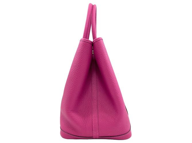 Borsa Hermès Garden Party PM in pelle Negonda Rosa Porpora - vista 3