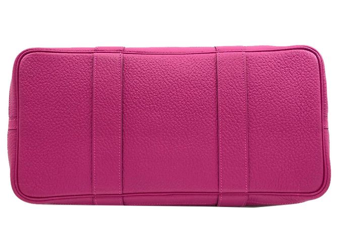 Borsa Hermès Garden Party PM in pelle Negonda Rosa Porpora - vista 4