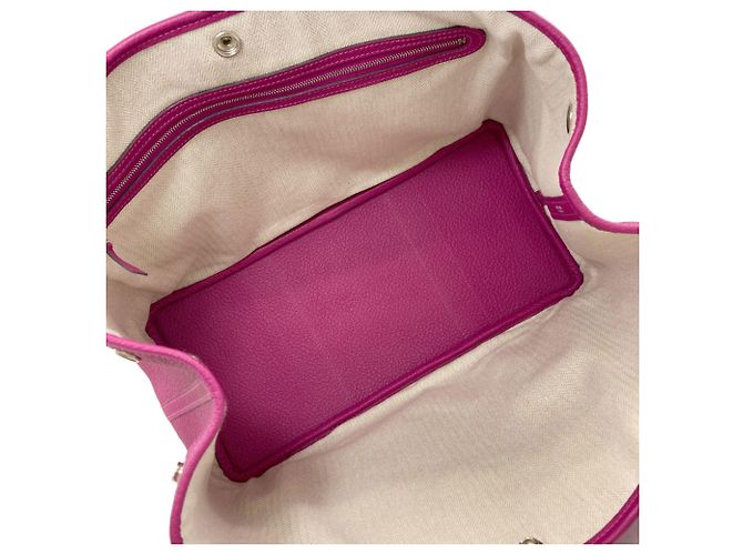 Borsa Hermès Garden Party PM in pelle Negonda Rosa Porpora - vista 5