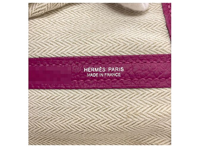 Borsa Hermès Garden Party PM in pelle Negonda Rosa Porpora - vista 6
