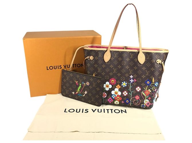 Neverfull Louis Vuitton Monogram Canvas Tote Bag Braun Mehrfarben - Ansicht 17