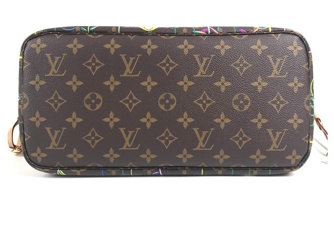 Neverfull Louis Vuitton Monogram Canvas Tote Bag Braun Mehrfarben - Ansicht 5
