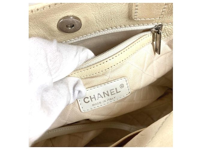 Borsa Tote in pelle avorio Chanel Crudo - vista 10