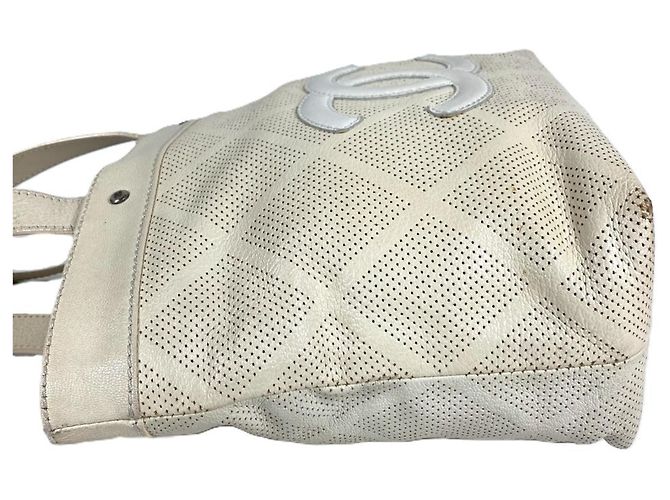 Borsa Tote in pelle avorio Chanel Crudo - vista 12