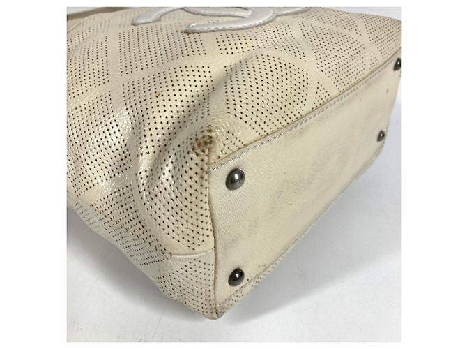 Borsa Tote in pelle avorio Chanel Crudo - vista 13