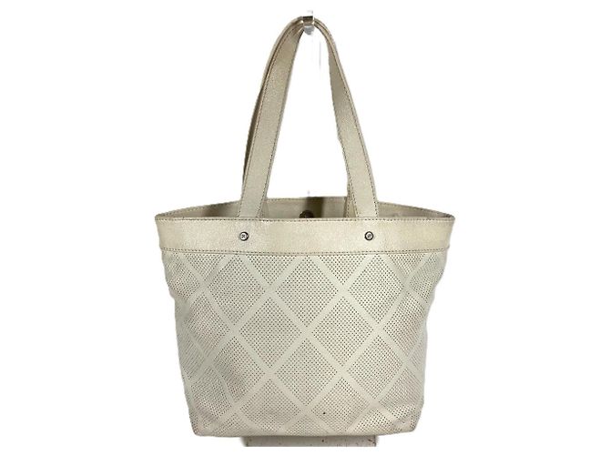 Borsa Tote in pelle avorio Chanel Crudo - vista 3