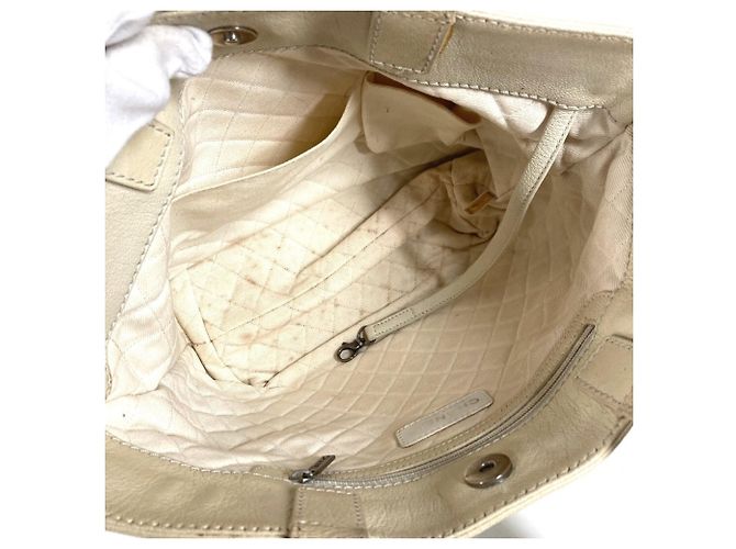 Borsa Tote in pelle avorio Chanel Crudo - vista 5