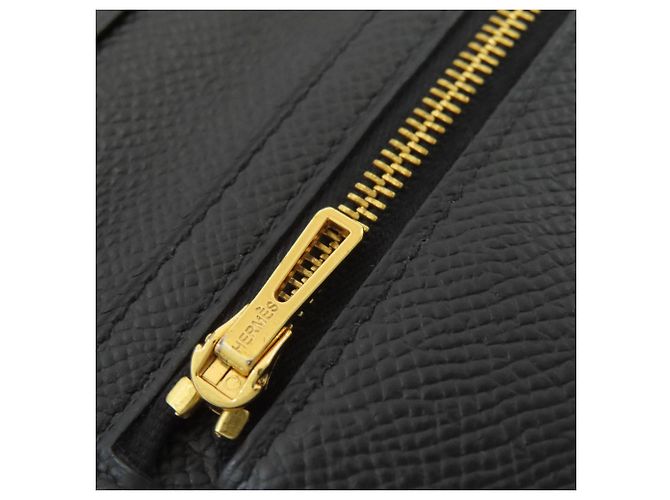 Hermès Bearn Soufflé Long Wallet aus schwarzem Epsom-Leder - Ansicht 12