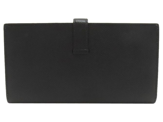 Hermès Bearn Soufflé Long Wallet aus schwarzem Epsom-Leder - Ansicht 2