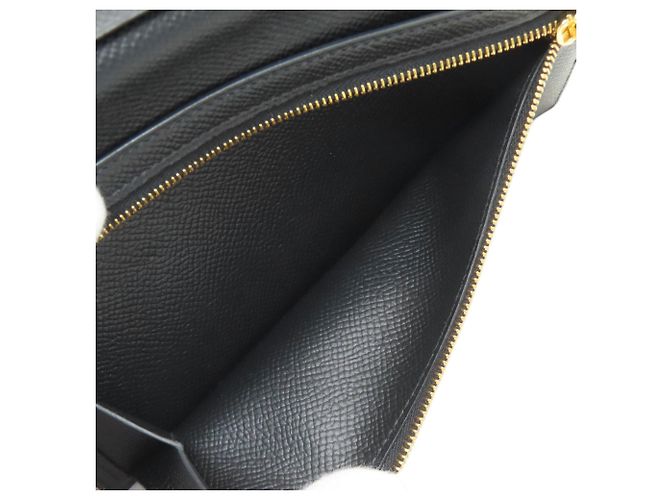 Hermès Bearn Soufflé Long Wallet aus schwarzem Epsom-Leder - Ansicht 6