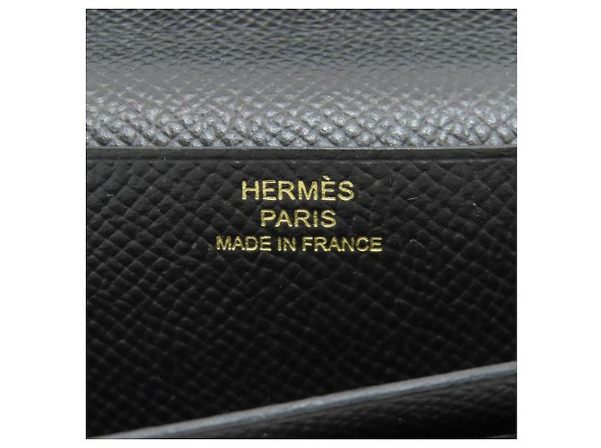 Hermès Bearn Soufflé Long Wallet aus schwarzem Epsom-Leder - Ansicht 7