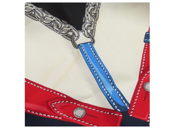 Sciarpa Carre Unchained Louis Vuitton M78675 Nero Bianco Blu navy - vista 7