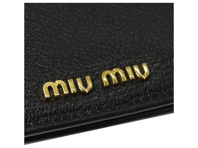 Miu Miu Leder-Bifold-Geldbörse Schwarz - Ansicht 12
