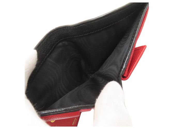 Miu Miu Leder-Bifold-Geldbörse Schwarz - Ansicht 5