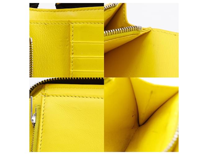 Céline Celine Medium Zip Around Bi-fold Wallet Schwarz Gelb - Ansicht 12