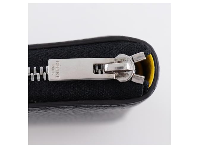 Céline Celine Medium Zip Around Bi-fold Wallet Schwarz Gelb - Ansicht 13