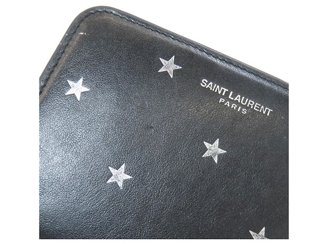 Saint Laurent Bi-fold Ledergeldbörse mit Sternmotiv Schwarz - Ansicht 11