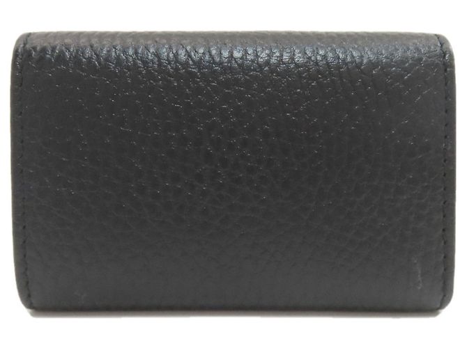 Porta-chaves de couro Gucci GG Marmont Preto - vista 2