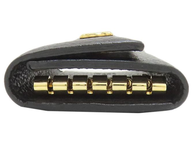 Porta-chaves de couro Gucci GG Marmont Preto - vista 3