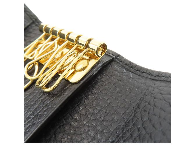 Porta-chaves de couro Gucci GG Marmont Preto - vista 7