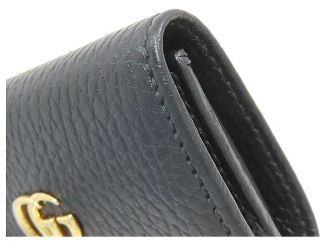Porta-chaves de couro Gucci GG Marmont Preto - vista 9