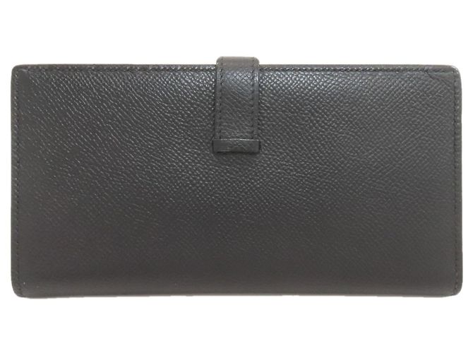 Cartera larga Hermès Bearn Soufflé Negro - vista 2