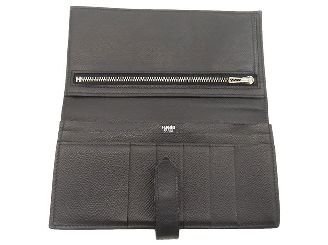 Cartera larga Hermès Bearn Soufflé Negro - vista 4