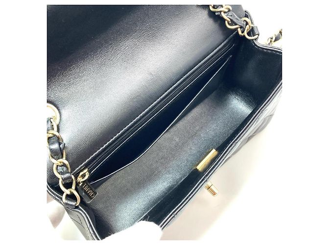 Borsa a Spalla Chanel Mini Matelassé 20 Chain Nero - vista 6