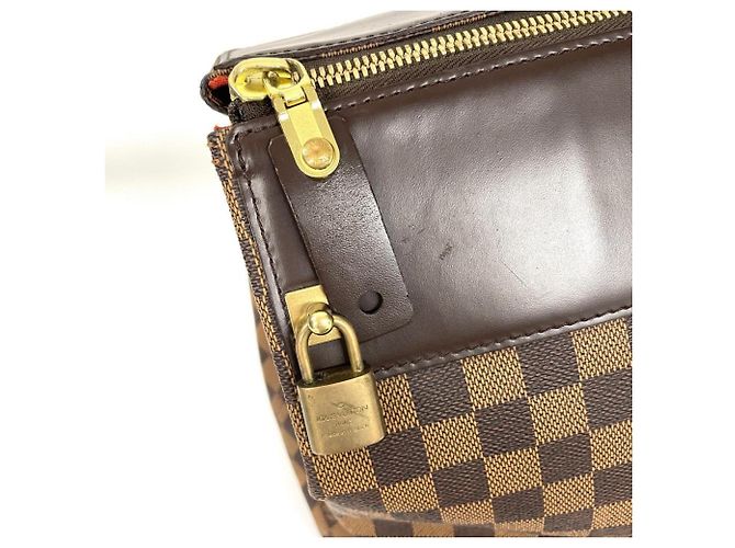 Borsa Boston Louis Vuitton Greenwich GM in Damier Ebene Marrone - vista 5