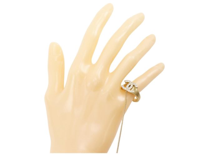 Chanel Ring mit Strasssteinen, vergoldet Golden - Ansicht 3