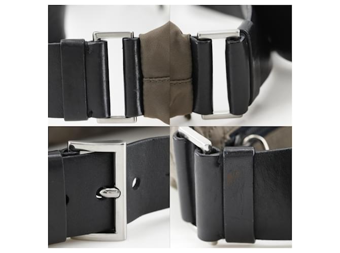 Borsa a tracolla in nylon marrone Prada - vista 16