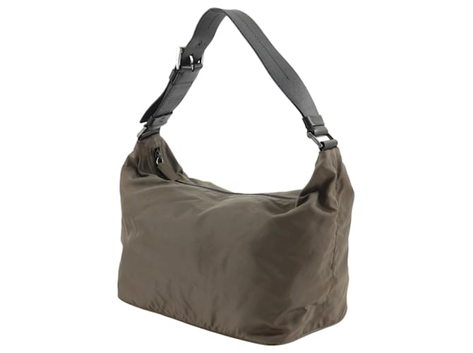 Borsa a tracolla in nylon marrone Prada - vista 2