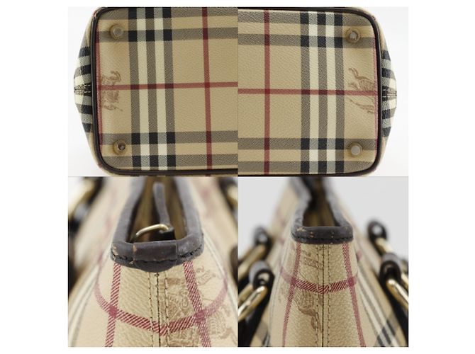 Borsa Tote Burberry Haymarket Check Beige - vista 10
