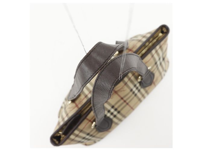 Borsa Tote Burberry Haymarket Check Beige - vista 5