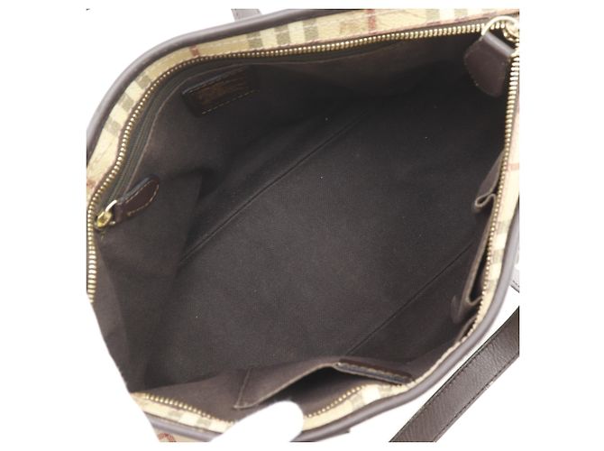 Borsa Tote Burberry Haymarket Check Beige - vista 6
