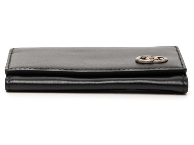 Tarjetero de cuero negro Gucci GG Marmont - vista 3