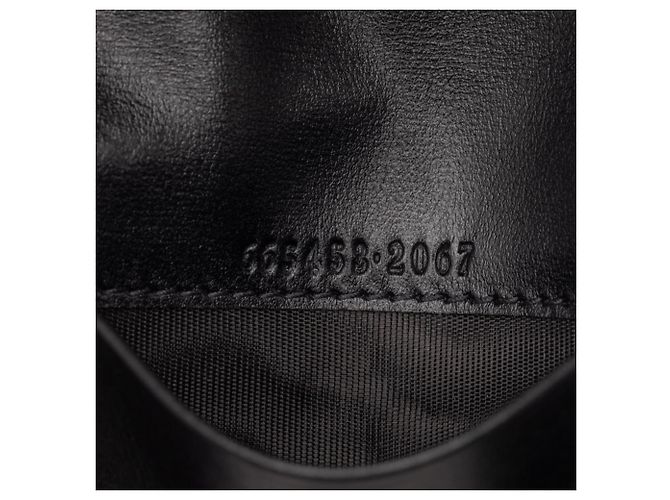 Tarjetero de cuero negro Gucci GG Marmont - vista 7