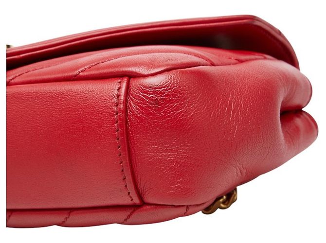 Borsa a tracolla Saint Laurent YSL Logo Baby Chai con catena Rosso D'oro - vista 4