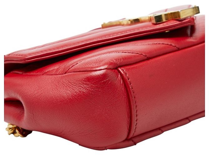 Borsa a tracolla Saint Laurent YSL Logo Baby Chai con catena Rosso D'oro - vista 5