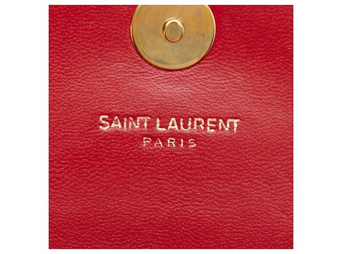 Borsa a tracolla Saint Laurent YSL Logo Baby Chai con catena Rosso D'oro - vista 7