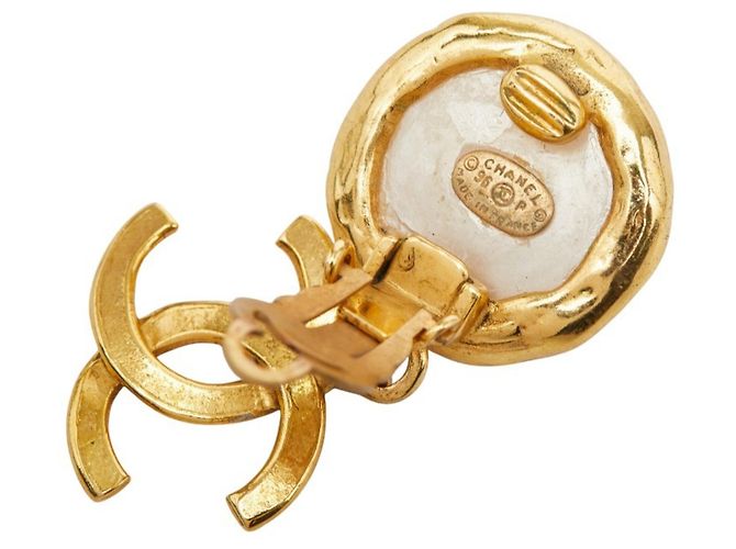 Orecchini Chanel Coco Mark Vintage Swing D'oro - vista 4