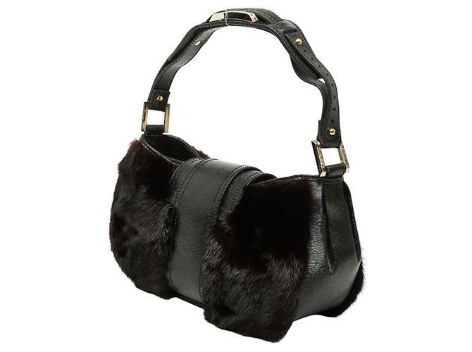 Fendi Mamma Baguette Logo Handtasche Braun Schwarz - Ansicht 2